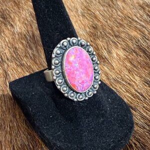 Elegant Fire Opal Silver Ring